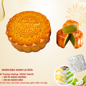 Bánh Trung Thu Hữu Bình nhân đậu xanh Lá Dứa 180G