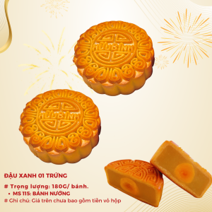 Bánh Trung Thu Hữu Bình Nhân Đậu Xanh 01 Trứng 180g