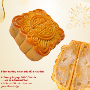 Bánh Trung Thu Hữu Bình Nhân Sữa dừa Hạt dưa 160G