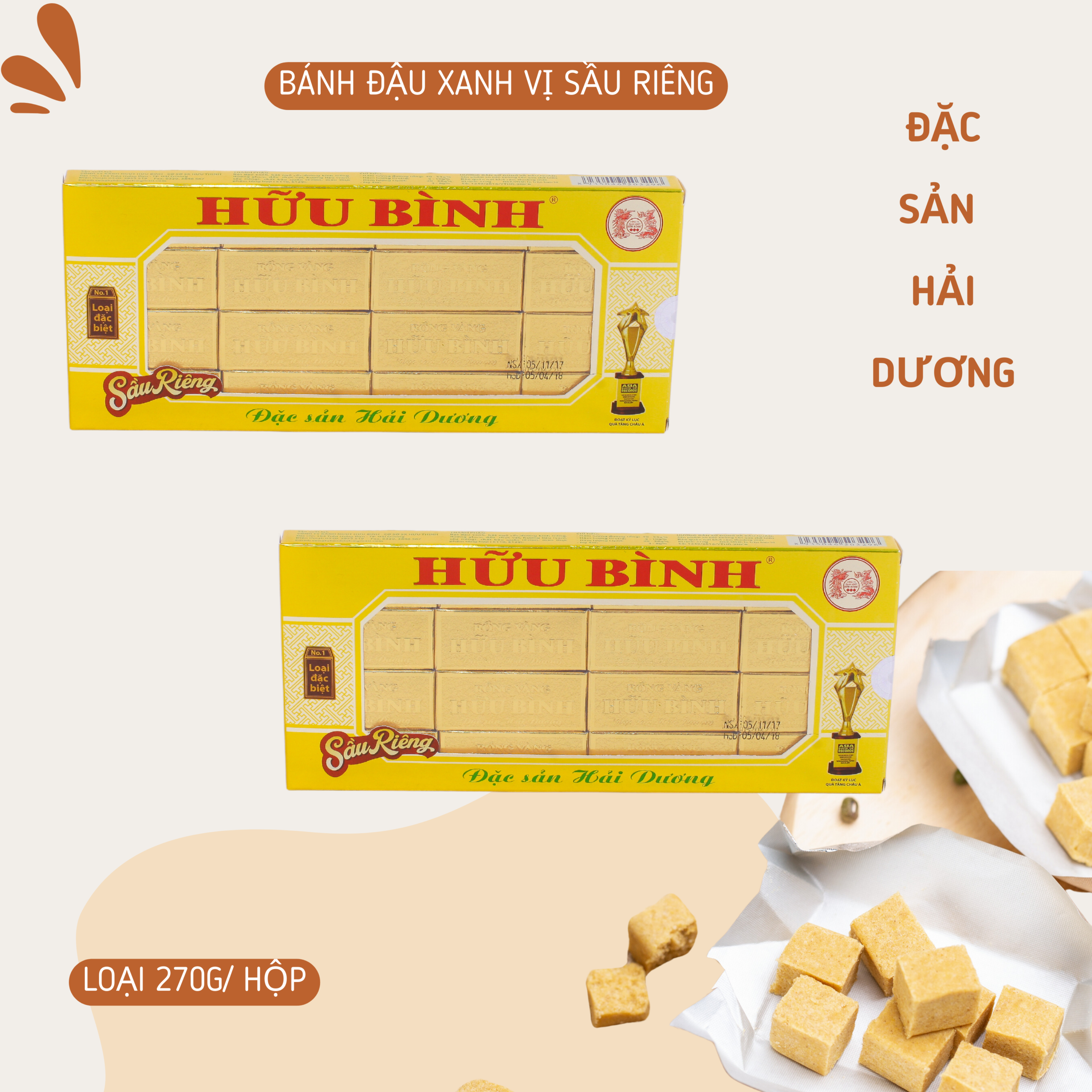 Bánh đậu xanh vị sầu riêng 270g #8935046503296