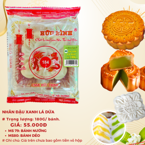Bánh Trung Thu Hữu Bình nhân đậu xanh Lá Dứa 180G BÁNH DẺO