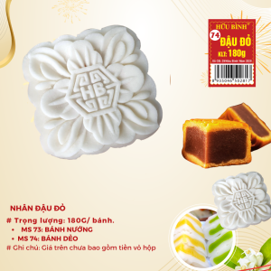 Bánh Trung Thu Hữu Bình Nhân Đậu Đỏ 180G BÁNH DẺO